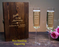 Load image into Gallery viewer, Champagne flutes for toasting on wedding anniversary