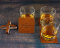 Load image into Gallery viewer, Personalized Square Leather Coasters - Set of 4 Housewarming