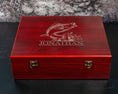 Load image into Gallery viewer, Fisherman - Personalized Whiskey Decanter Gift Set in Engraved Wooden Box