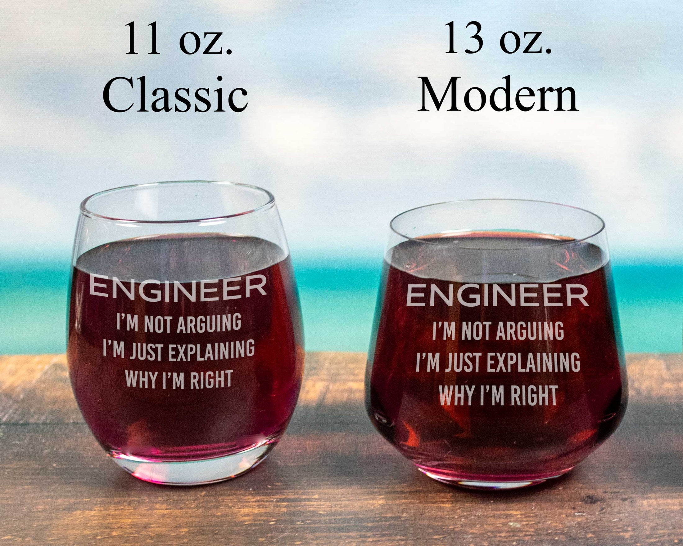 Engineer saying on a wine glass