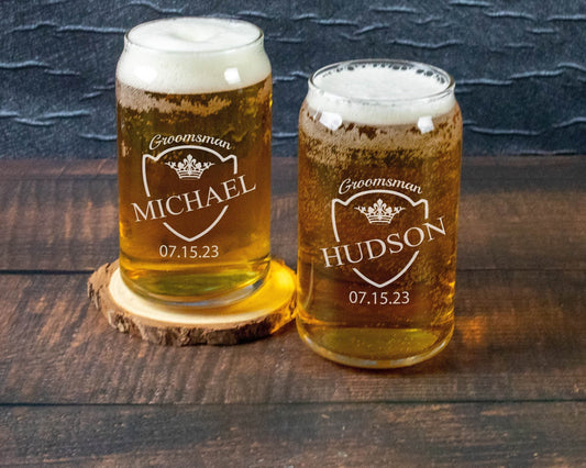 Beer Can Glass - Gifts for Groomsmen Groomsmen 