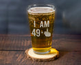 Load image into Gallery viewer, I am 49 + 1 middle finger engraved on a pint glass
