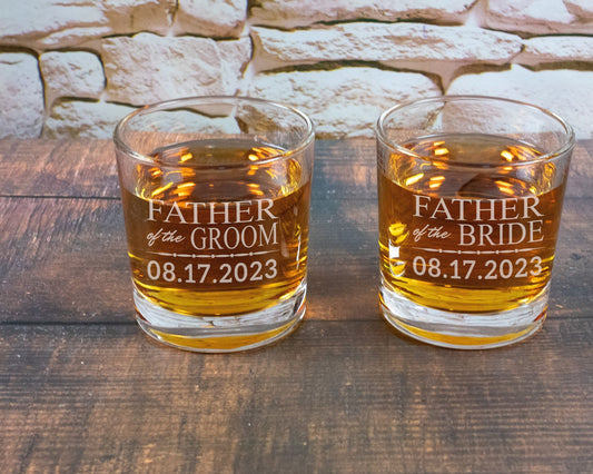 Personalized Grandfather of the Bride or Grandfather of the Groom Whiskey Glass