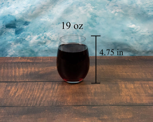 Any lake Engraved on a 19 oz Stemless Wine Glass