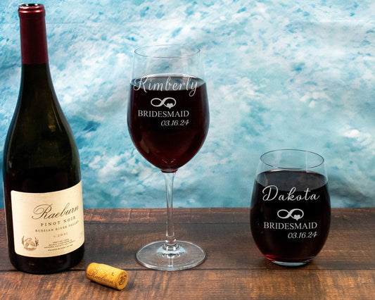 Bridesmaid Personalized Wine Glass